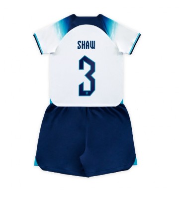 England Luke Shaw #3 Hemmakläder Barn VM 2022 Kortärmad (+ Korta byxor)